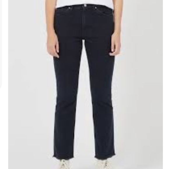 Acquaverde Cara Dark Wash Raw Hem Boot Cut Jeans Size 30 - Picture 1 of 9
